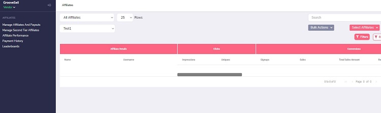 groovesell dashboard links