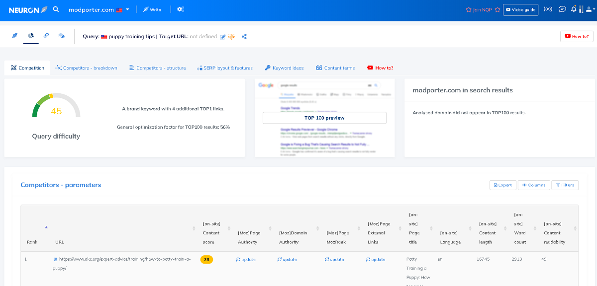 ai writing tool neuronwriter